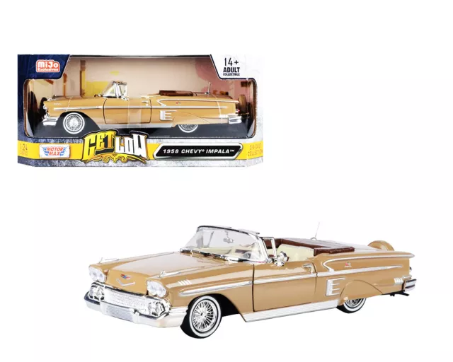 Chevrolet Impala 1958 convertible Lowrider marrón bronceado 1/24 Motormax 79025tan