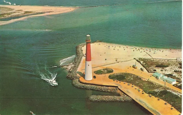 Ocean County, New Jersey Postcard Barnegat Lighthouse  About 1965       V1
