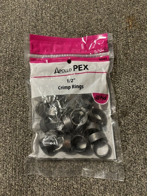 25 Pack Crimp Rings PEX  -NEW