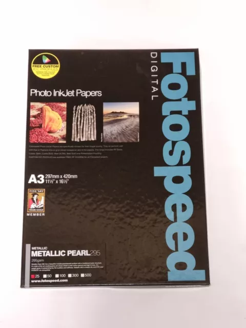 Fotospeed 7D565 - A3 - Metallic Pearl 295gsm Inkjet Paper - 25 Pack