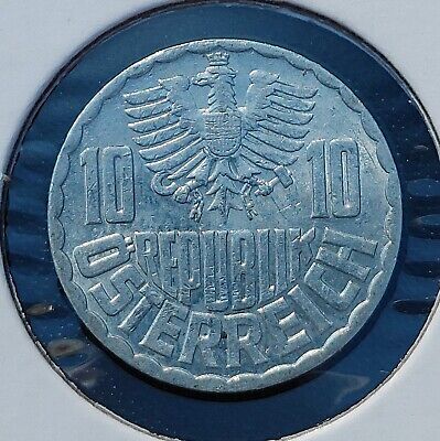 1963 Austria 10 Groschen Coin AU Aluminum Free Shipping #622049 2