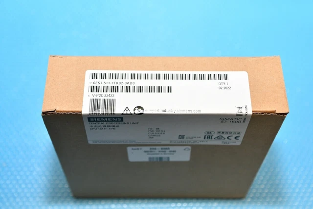 Siemens 6ES7511-1FK02-0AB0 SIMATIC S7-1500 CENTRAL PROCESSING UNIT CPU 1511F-1PN