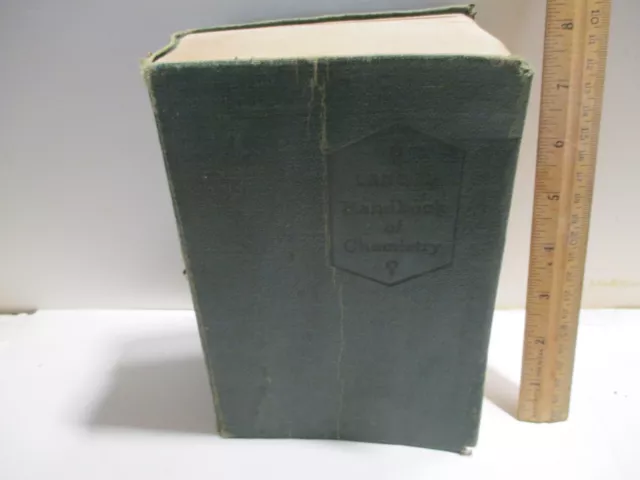 HANDBOOK BOOK OF CHEMISTRY BOOK Norbert Adolph Lange, Ph.D, 1944