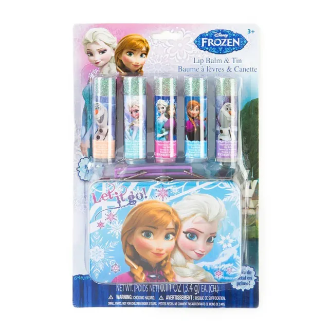 Disney Princess Frozen Flavored Lip Balm Gift Set 6 & Bonus Tin Olaf Anna Elsa