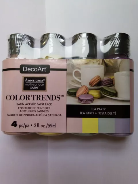 Tea Party Set Of Multi Surface Acrylic Paint For Craft, Mixed Media By Decoart