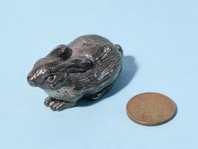 Vintage 925 Sterling Silver RABBIT Sat Position Well Modelled Paperweight 36g