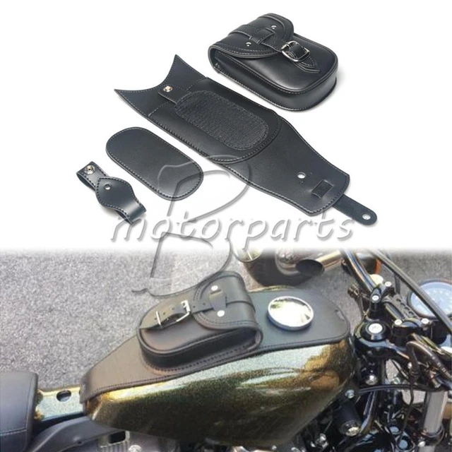 Detachable Leather Fuel Tank Bag for Harley Dyna FXD Street Bob Low Rider 06-17
