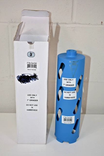 LOT OF 2 New in Box 3" Diamond Dry Core Bits - Ruswest Inc., Gazel Model 181250