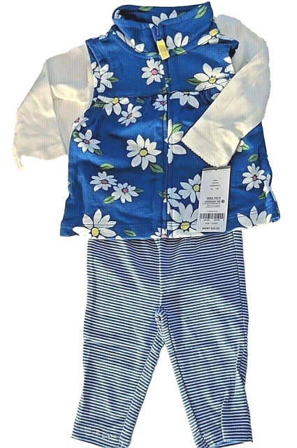 Infant Baby Girls Size 6 Months  Carter's  3-piece Vest Set, New w Tags