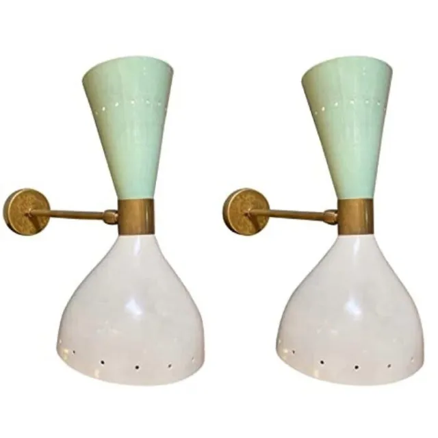 Pair of Beautiful Adjustable Large Italian Sconces Brass Stilnovo Stilnovo Style