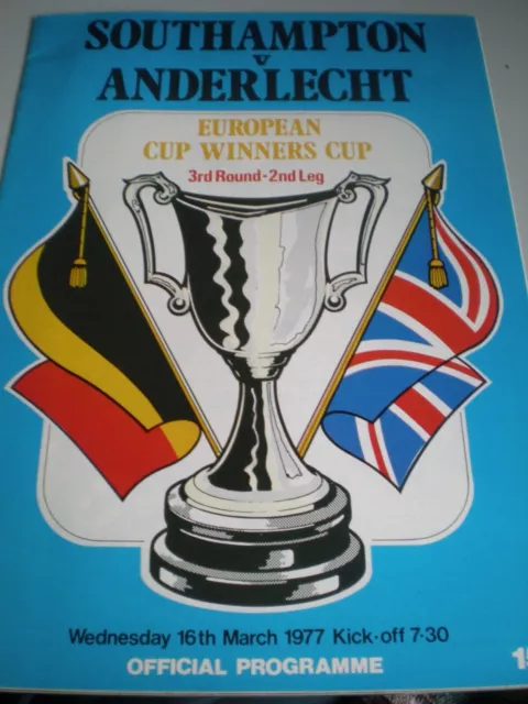 Southampton V Anderlecht, 16/3/1977, European Cup Winners Cup - 3Rd Rd - 2Nd Leg