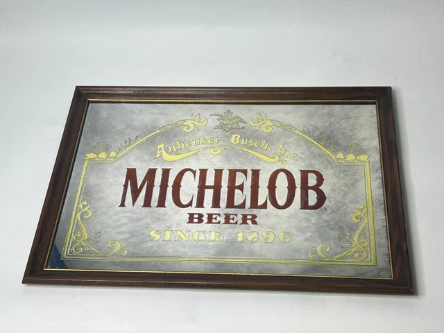 Vintage Anheuser-Busch Michelob Beer Since 1896 Framed Mirror Sign 26x18