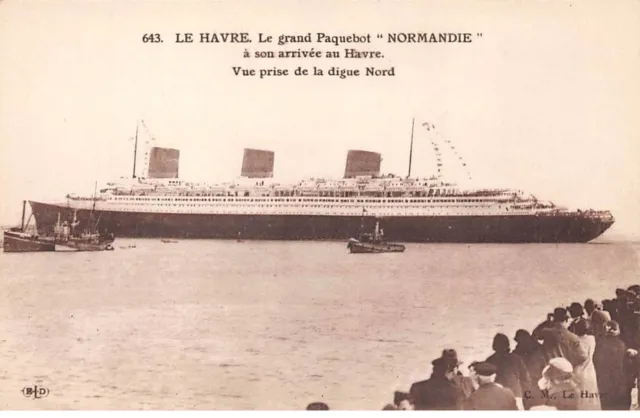 BATEAUX - SAN64774 - Le Havre - Le Grand Paquebot "Normandie" à son arrivée a