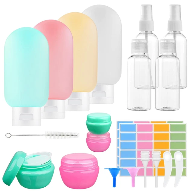 4er-Set Reiseflaschen 60ml – Wasserdicht, Auslaufsicher, Mit Breiter Öffnung Zum Einfachen Befüllen