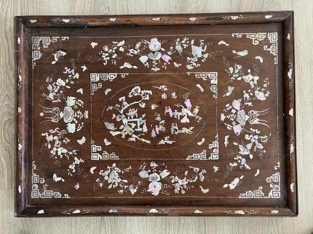 Croix Apostolique En Acajou Incrustée De Nacre - Macao Tonkin Indochine XIXe