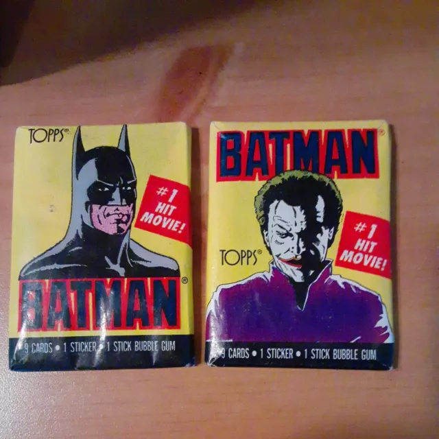 2 unopened wax packs Batman The Movie 1989 Topps Trading Cards Series