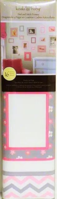 Kaola Baby Nursery Peel and Stick Picture Frames 16 pieces  Pretty in Pink