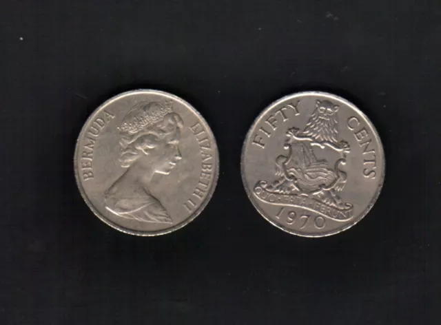 Bermuda 50 Cents KM-19 1981 Queen Elizabeth QE II ♛ World Currency Scarce COIN
