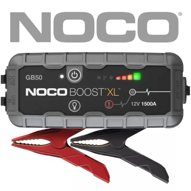 Genuine NOCO GB50 Genius Boost XL 1500A Lithium Jump Starter 1 Year Warranty