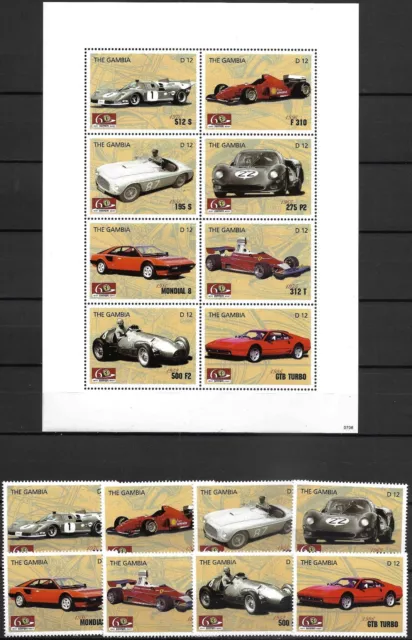 GAMBIA - 2007 MNH "FERRARI/Sports Cars/F1" Souvenir Sheet & Complete Set !!!