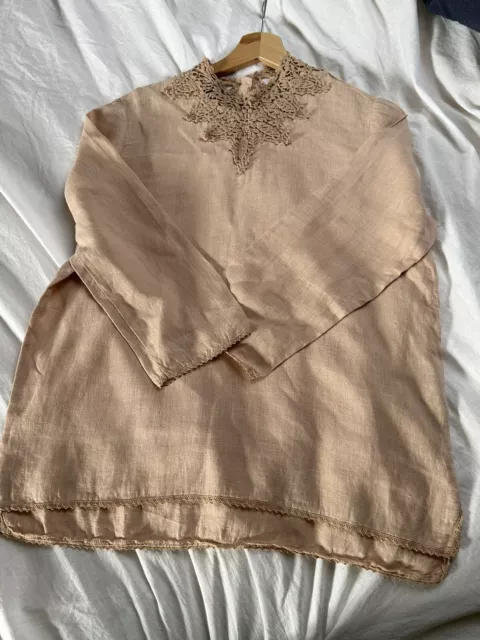 ZARA LACE CORSET STYLE TOP Nude 2712/369 Size M