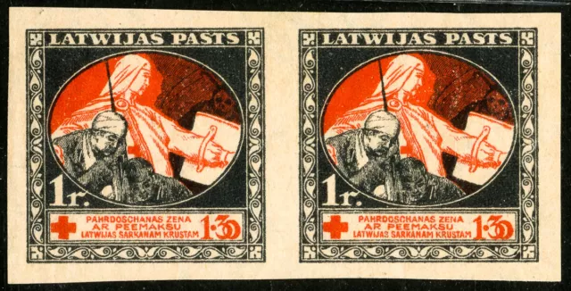 Latvia Stamps 1919 Red Missing Banknote