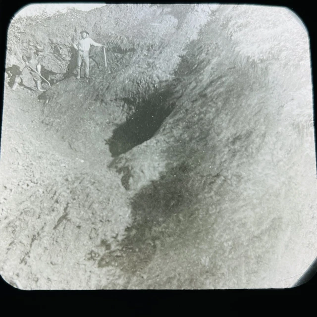 Vtg Magic Lantern Glass Slide Photo Anthracite Coal Miners