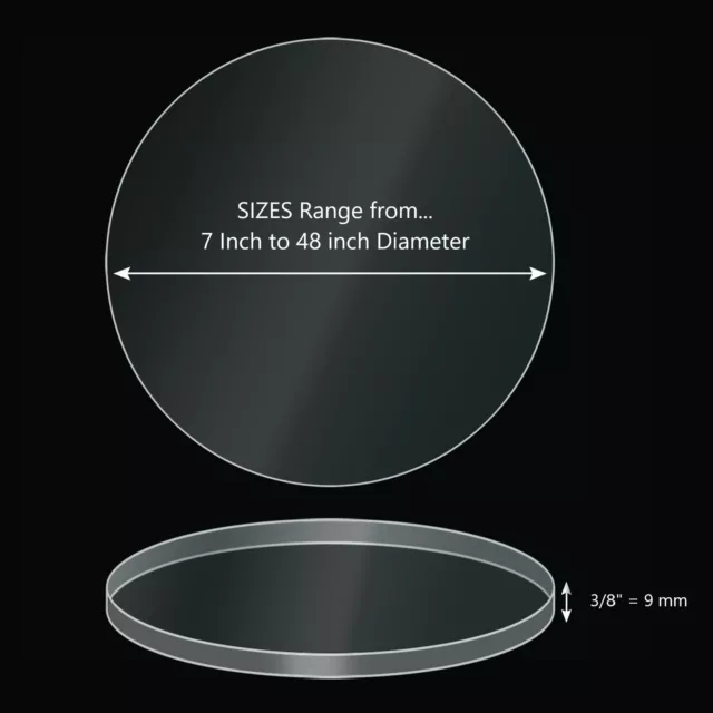 ONE Laser Cut Clear Acrylic Blank Round Disc: 3/8 inch (9 mm) thick