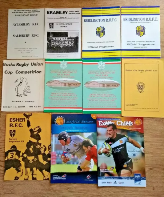 English Club Rugby Union Programmes 1953- 2017