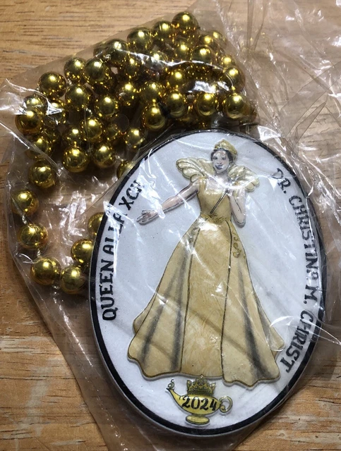 2024 MARDI GRAS Krewe Of Alla “ Queen Alla XCII “ Polystone Beads 7.99