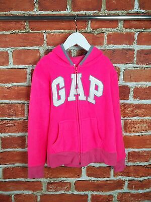 Girls Age 7-8 Years Gap Bright Neon Pink Fleece Hoodie Jacket Activewear 128Cm