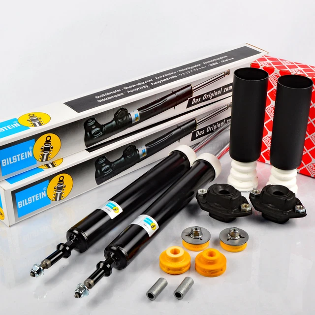 2 ammortizzatori Bilstein 19-135021 B4 + kit di assistenza FEBI cuscinetti a cupola posteriori per BMW