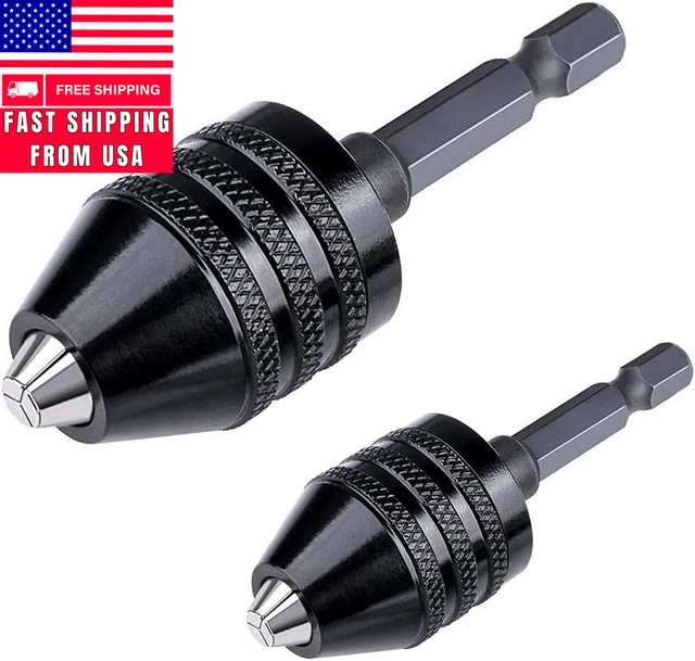 1/4 Inch Hex Shank Keyless Drill Chuck Quick Change Adapter Converter Drill Adap