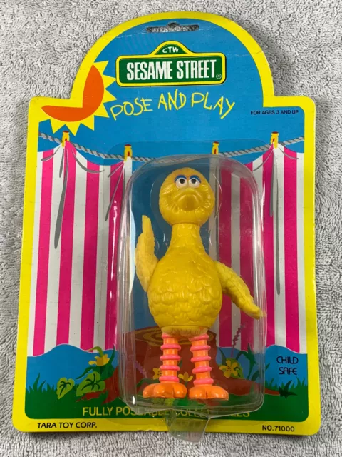 Vintage 1980s Tara Toy Corp Big Bird Pose and Play Sesame Street Figure