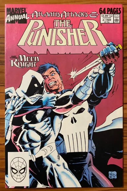 THE PUNISHER ANNUAL 2 (1988) 1st battle of PUNISHER vs MOON KNIGHT Marvel Comics