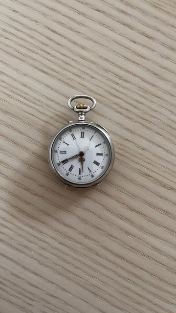 ANCIENNE MONTRE A gousset de col en argent massif poinçon crabe EUR 30,00 - PicClick FR