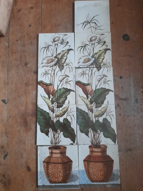 Victorian floral fireplace set incomplete