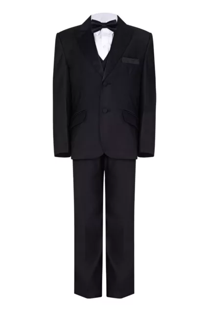Splendido costume da smoking nero ragazzo abito da cena James Bond 1-16 anni 3