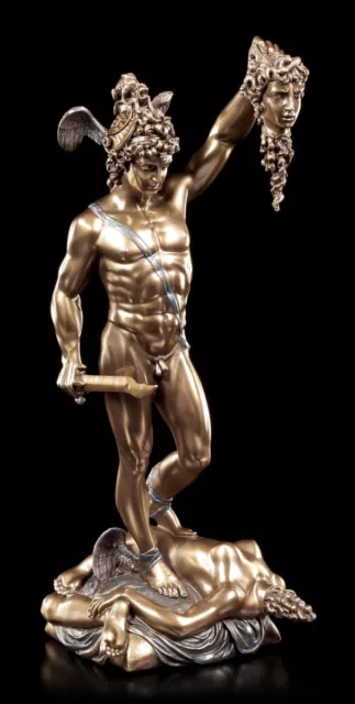 Perseus Figure Defeated Medusa - Cellini Statue Veronese Bronzed God Greek