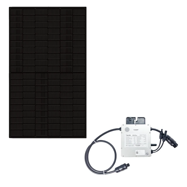 Central eléctrica de balcón Full Black 370 vatios lista para enchufar 1 módulo solar inversor VDE