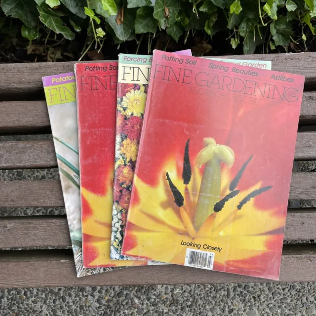 Vintage Fine Gardening Magazines Lot Of 4 Issues 1990