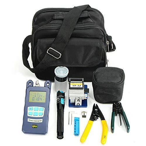 Single-Mode Optical Cable FTTH Tool Kit with FC-6S Cleaver Optical Power Mete...