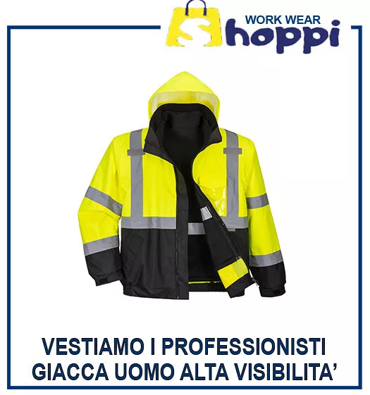 Giacca da Lavoro Bomber Premium 3 in 1 Alta Visibilità Isolante Portwest HI-VIS