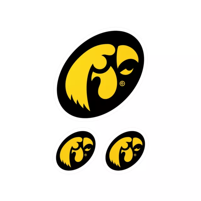 Iowa Hawkeyes NCAA Football Sports Vinyl Decal, 3 Stickers