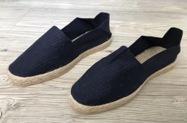 Destockage Veritable Espadrille En Toile «  Artisanat Francais « Bleu Fonce @ 39