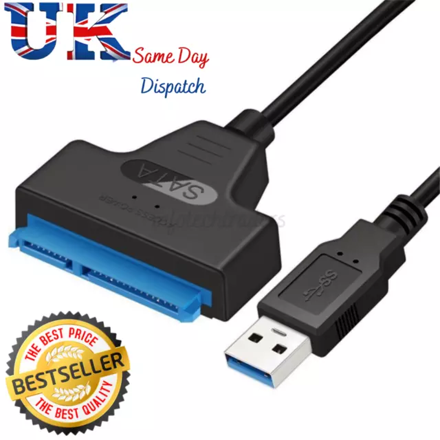 USB 3.0 To SATA 22 Pin 2.5 Inch Hard Disk Drive SSD Adapter Connector Cable Lead