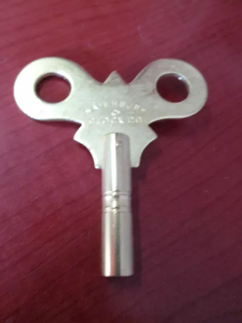 Waterbury Clock Key Brass Single End Key New Reproduction  (907D)