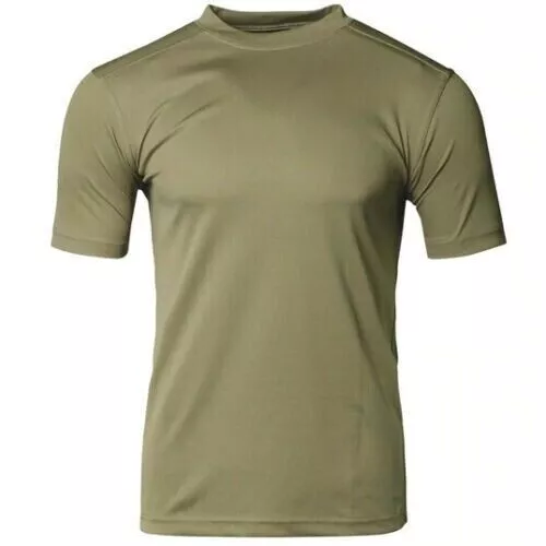 British Army T Shirt Military Surplus Coolmax Top Olive Green Anti Static 160/80