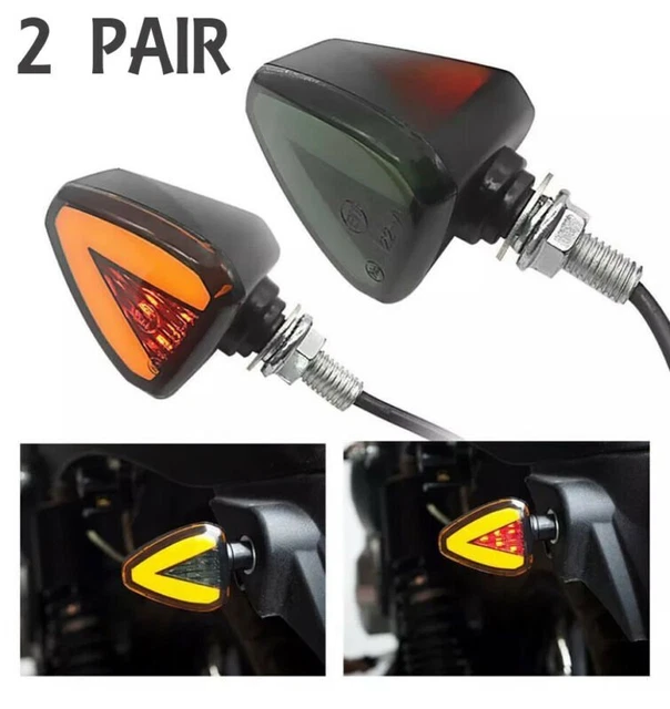 New 4pcs 12V Amber Motorcycle LED Turn Brake Signals Indicators Blinker Light