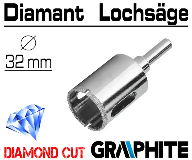 Granit Fliesen Diamant Bohrkrone Ø 32 mm Loch Bohrer Für Glas Keramik Marmor